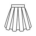 box pleat skirt line icon vector illustration
