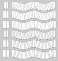 Box pleats trim fashion pattern brush element set vector