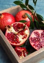 Box with pomegranates