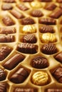 A box with praline chocolates Royalty Free Stock Photo