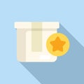 Box product icon flat vector. Featured app cube present Royalty Free Stock Photo