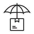 Box, protection, shipping, umbrella fully editable vector icon