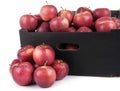 Box of Ready To Sale Red Prince Apples On White Backgr