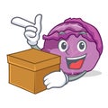 With box red cabbage character cartoon Royalty Free Stock Photo