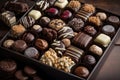 box of rich and decadent chocolates with variety of sweet treats