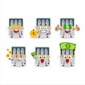 Box of sardines cartoon character with cute emoticon bring money