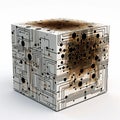 Algorithmic Art Box On White Background Royalty Free Stock Photo