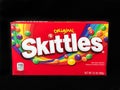 Box of Skittles Candy on a black backdrop