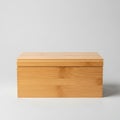 Box with a smooth light wooden texture featuring clean lines and a hinged Royalty Free Stock Photo