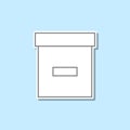 Box sticker icon. Simple thin line, outline vector of web icons for ui and ux, website or mobile application Royalty Free Stock Photo