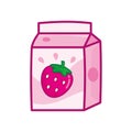 Box of strawberry flavour milk vector illustration