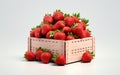 Box of Strawberry on Transparent Background -Generative Ai Royalty Free Stock Photo