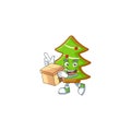 With box Super Funny trees cookies cartoon character style