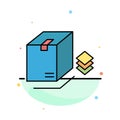 Box, Surprise, Packing, Bundle Abstract Flat Color Icon Template