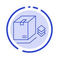 Box, Surprise, Packing, Bundle Blue Dotted Line Line Icon