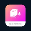 Box, Surprise, Packing, Bundle Mobile App Button. Android and IOS Glyph Version