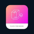 Box, Surprise, Packing, Bundle Mobile App Button. Android and IOS Line Version