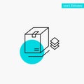 Box, Surprise, Packing, Bundle turquoise highlight circle point Vector icon