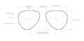 Box System of Measurement of lens glasses Eye frame fashion accessory technical illustration. Sunglass style, flat