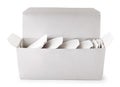 Box with tea bags close-up on a white. Isolated Royalty Free Stock Photo