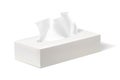 Box of tissues on white background. Realistic vector, 3d illustraton