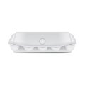 Box tray for eggs mock up vector template, white empty clamshell container. 10 eggs mock package set. Side view Royalty Free Stock Photo