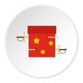 Box of tricks with daggers icon circle Royalty Free Stock Photo