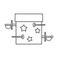 Box of tricks with daggers icon, outline style Royalty Free Stock Photo