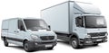 Box truck and light goods vehicle Royalty Free Stock Photo