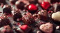 A box of Valentines chocolate sweets in different shapes and flavors