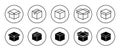 Box vector icons set. Back and line box symbol. Parcel and package sign Royalty Free Stock Photo