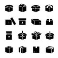 Box vector icons set Royalty Free Stock Photo