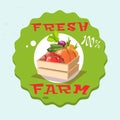 Box With Vegetable Harvest Eco Fresh Farm Logo