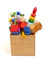 Box with very many toys Royalty Free Stock Photo