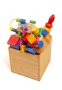 Box with very many toys Royalty Free Stock Photo