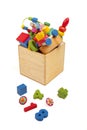 Box with very many toys Royalty Free Stock Photo