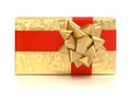 Box with yellow holiday bow