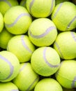Box of yellow tennis balls Royalty Free Stock Photo