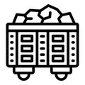 Boxcar freight wagon icon outline vector. Goods railway transfer Royalty Free Stock Photo