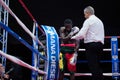 Boxe Magnesi vs Awuku & x28;International WBC Super Feather Weight Title Royalty Free Stock Photo