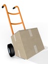 Boxe and Pallet Trucks Courier Delivery Royalty Free Stock Photo