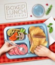 Boxed Lunch Hands Illustration