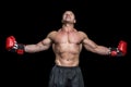 Boxer with arms outstretched Royalty Free Stock Photo