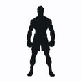 boxer black icon on white background. boxer silhouette