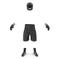 Boxer Black Suit on white. 3D illustration