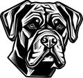 Boxer - black and white vector illustration