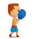 Boxer in blue gloves Royalty Free Stock Photo