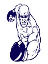 Boxer with boxing gloves, illustration