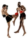 Boxer boxing kickboxing muay thai kickboxer men Royalty Free Stock Photo