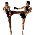 Boxer boxing kickboxing muay thai kickboxer men Royalty Free Stock Photo